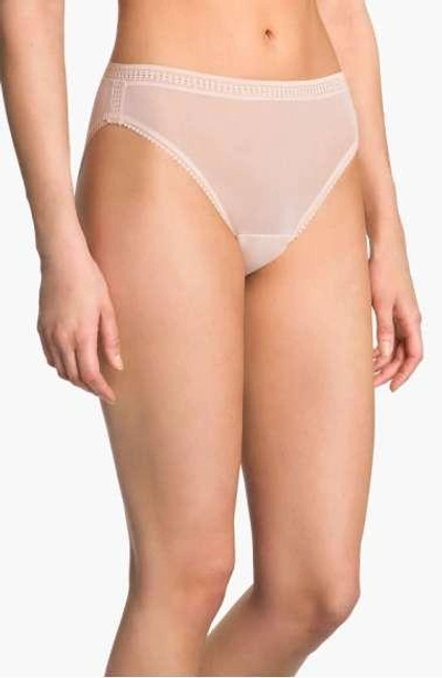 On Gossamer High Cut Briefs In Champagne