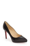 Christian Louboutin Pigalle Plato Leather Red Sole Pumps, Black