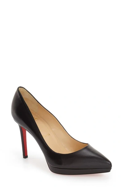 Christian Louboutin Pigalle Plato Leather Red Sole Pumps, Black