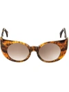 BARN'S BARN'S 'EYE-LINER FRAME' SUNGLASSES - BROWN,AUDREYST2179910915663