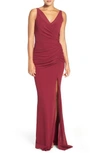 KATIE MAY WRAP FRONT CHIFFON GOWN,ATHENA