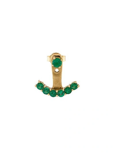 Anita Ko 18kt Gold And Emerald Ear Jacket Earring In Green