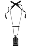 LANVIN Pewter-plated blackened Swarovski crystal necklace