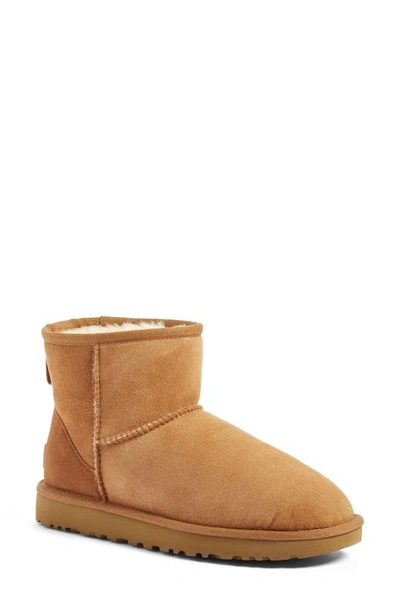 Ugg Classic Mini Ii Genuine Shearling Lined Boot In Brown