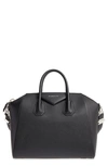 Givenchy Medium Antigona Sugar Leather Satchel In Black