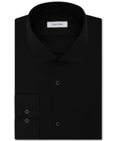 CALVIN KLEIN MEN'S SLIM-FIT NON-IRON SPREAD COLLAR HERRINGBONE DRESS SHIRT