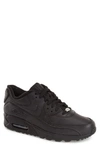 Nike 'air Max 90' Leather Sneaker (men) In Black/ Black