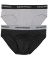 Emporio Armani Pack Of Two Slim-fit Stretch-cotton Briefs In Black