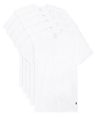 Polo Ralph Lauren Men's 5-pack Crew-neck Undershirts In White