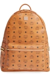 Mcm Medium Stark Visetos Studded Backpack In Cognac