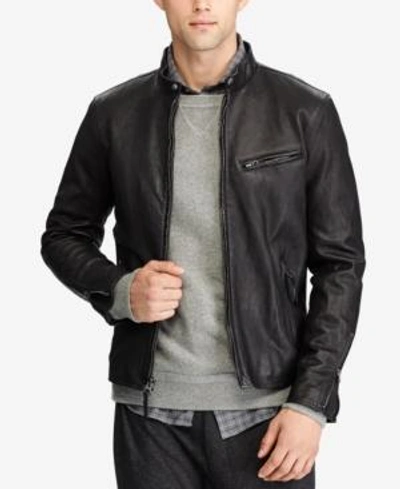 POLO RALPH LAUREN MEN'S CAFE RACER LEATHER JACKET