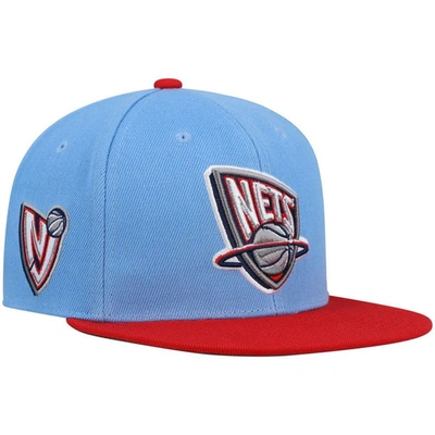 Mitchell & Ness Men's  Light Blue, Red New Jersey Nets Hardwood Classics Snapback Hat