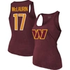 Majestic Threads Terry Mclaurin Burgundy Washington Commanders Player Name & Number Tri-blend Tank T In Burgundy