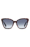 Kate Spade Amiyah 56mm Gradient Polarized Cat Eye Sunglasses In Z/dnupurple/grey Shaded
