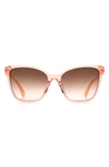 Kate Spade Amiya Acetate Cat-eye Sunglasses In Peach/ Brown Pink Gradient