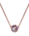 Givenchy Necklace, Swarovski Element Pendant, 16" + 2" Extender In Rose Gold-tone