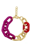 ADORNIA COLORFUL OVERSIZED LINK BRACELET