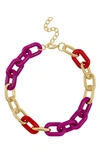 ADORNIA COLORFUL OVERSIZED LINK NECKLACE