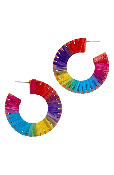 Adornia Colorful Thread Fiesta Hoop Earrings In Multi