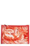 STEPHANIE JOHNSON MIAMI TANGERINE TANGO MEDIUM ZIP COSMETICS BAG