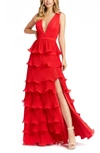 IEENA FOR MAC DUGGAL IEENA FOR MAC DUGGAL TIERED RUFFLE A-LINE GOWN