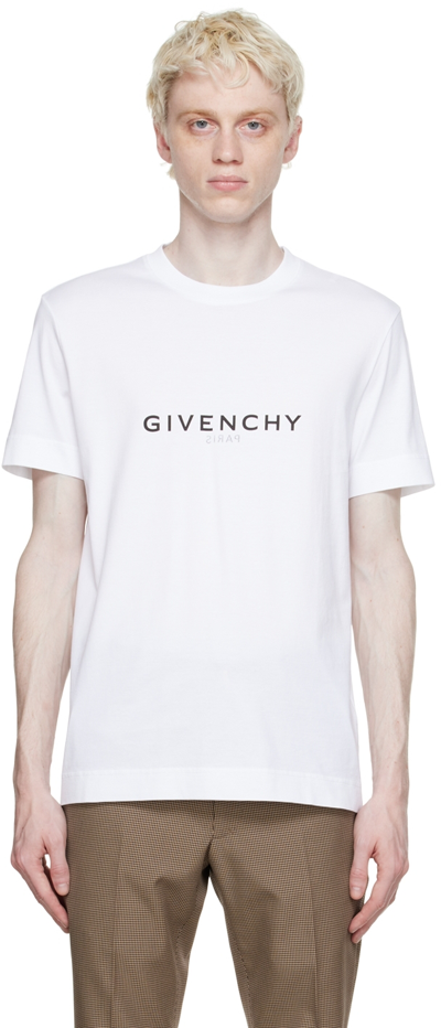Givenchy White Cotton Reversible T-shirt In Bianco