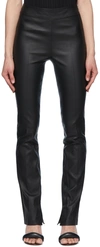 Helmut Lang Slit-cuff Leather Trousers In Black - 001