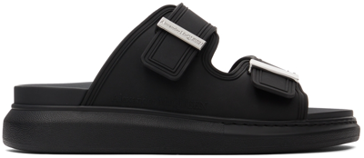 Alexander Mcqueen Black Hybrid Sandals In 1081 Black/silver