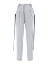 Burberry Strap Detailed Slouchy Trousers In Heather Melange