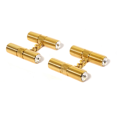 Burberry Crystal Gold-plated Bolt Chain-link Cufflinks In Gold Tone,yellow