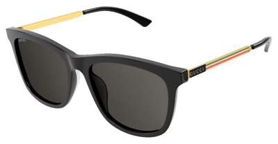 Gucci Grey Rectangular Mens Sunglasses Gg1037sk 001 55 In Black