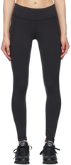 Reebok Black Nylon Leggings In Black