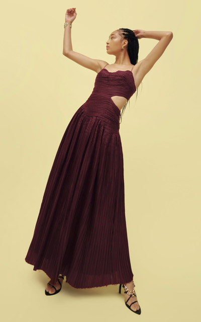Aje Women's Laurier Wave Maxi Dress In Burgundy | ModeSens
