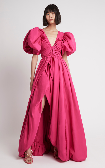 Aje Manifestation Cotton Maxi Dress In Fuchsia