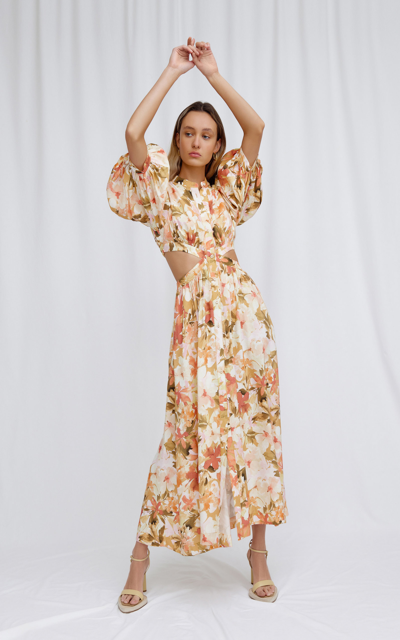 Significant Other Women's Svana Linen-blend Midi Dress In Floral