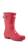 Hunter Original Tour Short Packable Rain Boot In Pink