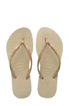 Havaianas 'slim Crystal Glamour' Flip Flop In Sand Grey