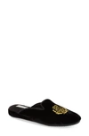 Patricia Green Diana Embroidered Velvet Slippers In Black Velvet