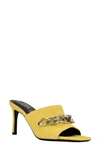 Calvin Klein Women's Halima High Heel Open Toe Chain Mules Women's Shoes In Yellow 700