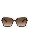 Versace 58mm Square Sunglasses In Havana/brown Gradient