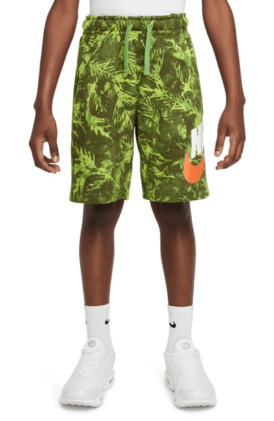 Nike Sportswear Big Kids' (boys') Printed French Terry Shorts In Green