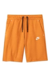 Nike Sportswear Tech Fleece Big Kids' (boys') Shorts In Kumquat/white