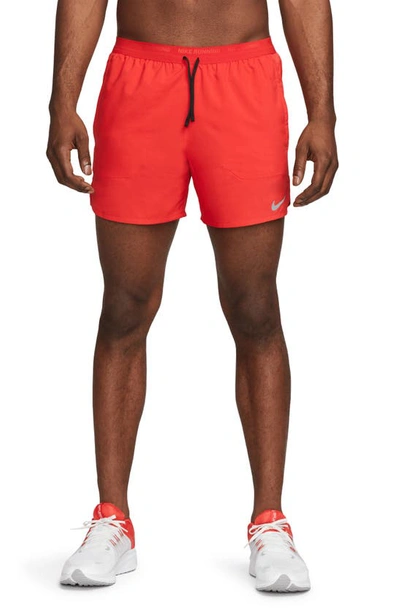 Nike Men's Stride Dri-fit 5" Brief-lined Running Shorts In Red