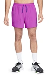 Nike Men's Stride Dri-fit 5" Brief-lined Running Shorts In Vivid Purple/ Deep Royal Blue