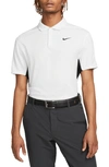 Nike Dri-fit Adv Tiger Woods Golf Polo In White/ Photon Dust/ Black