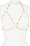 Vidakush Curb Chain Bikini Body Jewelry In Gold