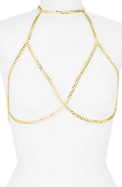 Vidakush Curb Chain Bikini Body Jewelry In Gold