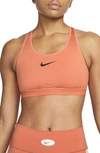 Nike Dri-fit Swoosh High Support Non-padded Adjustable Sports Bra In Orange