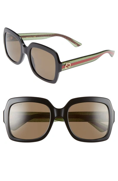 Gucci 54mm Square Sunglasses In Black