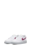 Nike Kids' Air Force 1 Sneaker In White/ Volt/ Platinum/ Sangria